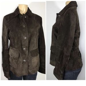 LL Bean Jacket Suede Leather Flap Pocket Size M